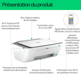 HP DeskJet Ink Advantage 2876 | Imprimante jet d'encre tout en un | Smarteo Madagascar